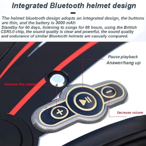 Gniubbdb Casco Jet Bluetooth Casco Moto Certificazione Ece Casco Bluetooth Integrato Casco Jet Scooter Casco Scooter Casco Jet Uomo Donna Con Doppia Visiera C,L (59-60Cm) - 5