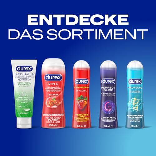 Durex Naturals Extra Sensitiv Gleitgel – 100% natürliches Gleitmittel mit Aloe Vera Extrakt – Dermatologisch getestet & pH-freundlich – 100 ml (1 x 100 ml)