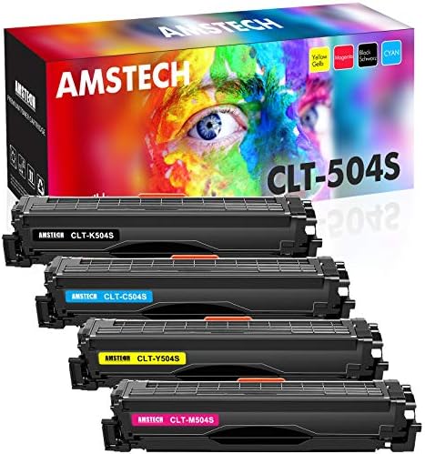 Amstech Compatible Toner Cartridge Replacement for Samsung P504C CLT-P504C CLT-K504S CLP-415N CLP-415NW CLX-4195N CLX-4195FN CLX-4195FW Xpress SL-C1810W SL-C1860FW (Black Cyan Yellow Magenta, 4-Pack)