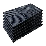 6 Pcs Plastic Pallets 23.6 x 11.8 x 1.18 Inch Lightweight Moisture-Proof Waterproof Floor Pallet with Breathable Grid Ventilation - Multi-Purpose Storage Pad for Garages, Kitchen, Basement, Attic