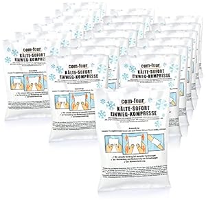 Com-four 20er Set Einweg Kälte-Sofort-Kompresse