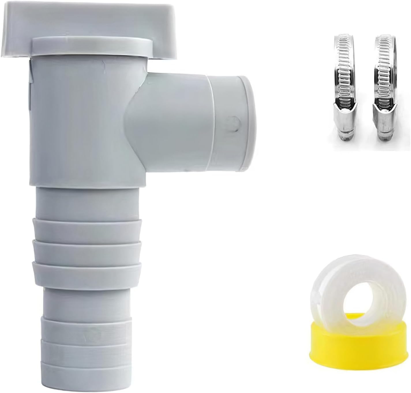 Absperrventil Für Pools Mit 32 Mm Schlauchanschluss – Inkl. Klemmen & Dichtband, Für Wartung & Filter