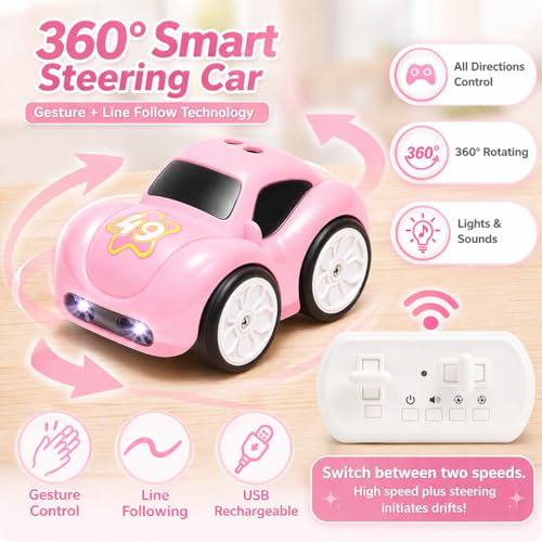 Image of Magic Induction RC Intelligent Sensor Car - 2.4GHz Remote Control Mini Car with Smart Music & LED Lighting, Line Sensing Infrared, Educational Racing Toy (Pack of 1)(Colour as per Stock)