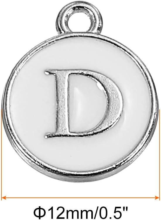 MECCANIXITY Alphabet Enamel Letter Charm Pendant for Jewelry Making, Bracelet Craft - Image 2