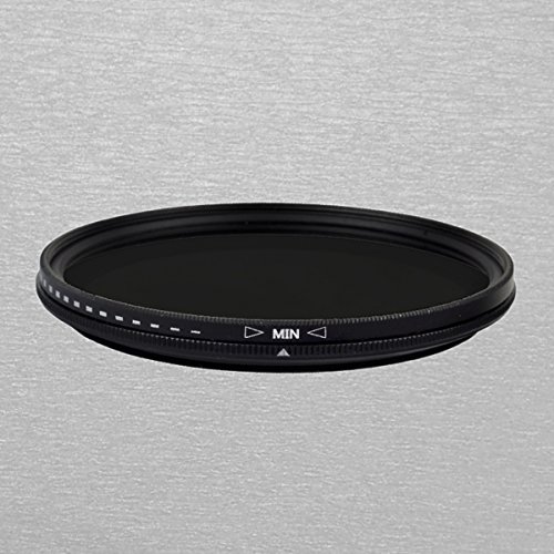 Filtro de lente ajustável de densidade neutra variável ultrafino de vidro óptico ND (77 mm)
