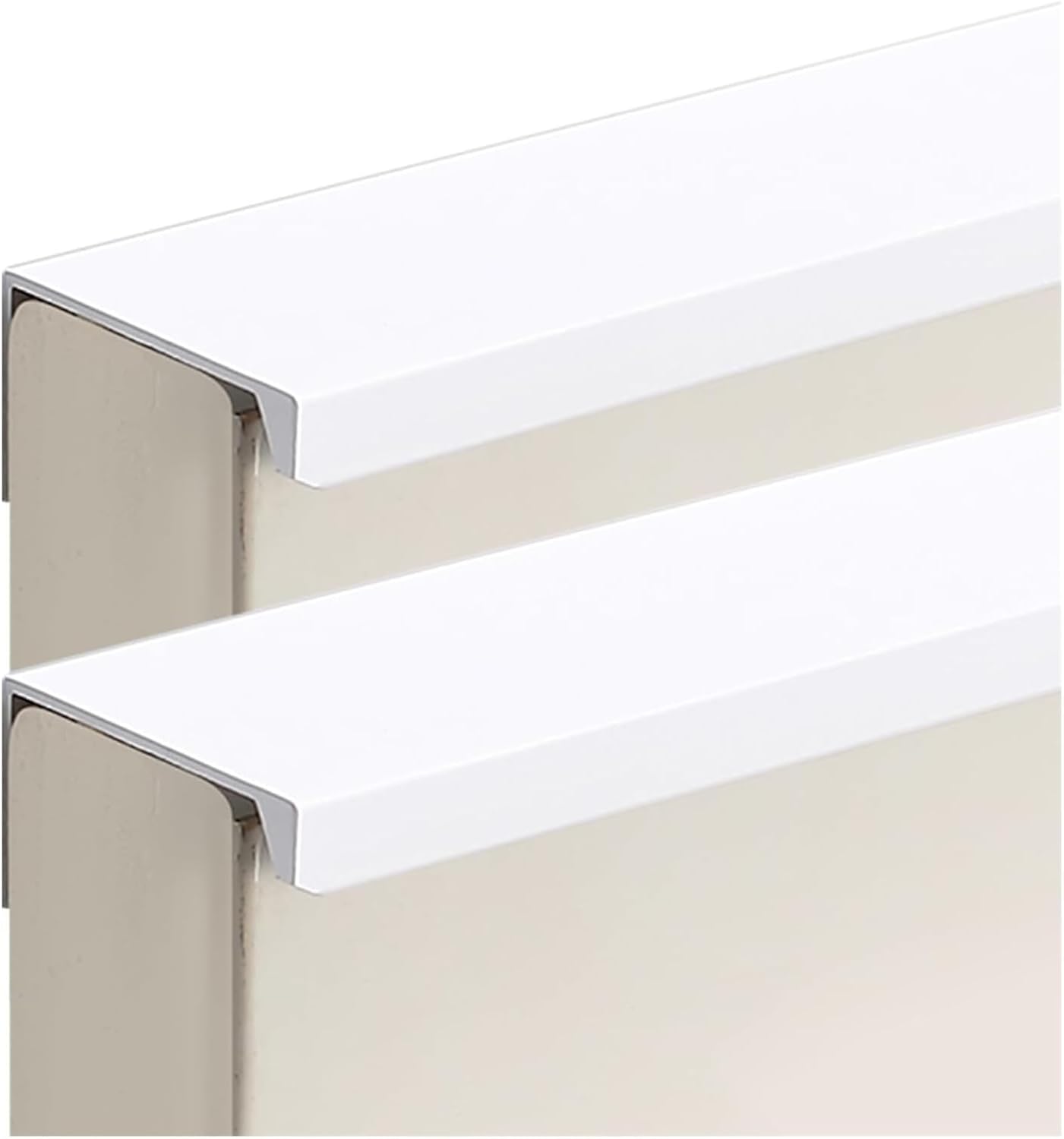 Hidden Furniture Handles White Drawer Pull Handles 2 Pcs Furniture Door Pull Handles Invisible Kitchen Cupboard Pulls Closet Handle, Aluminum Alloy(Length 1200mm)