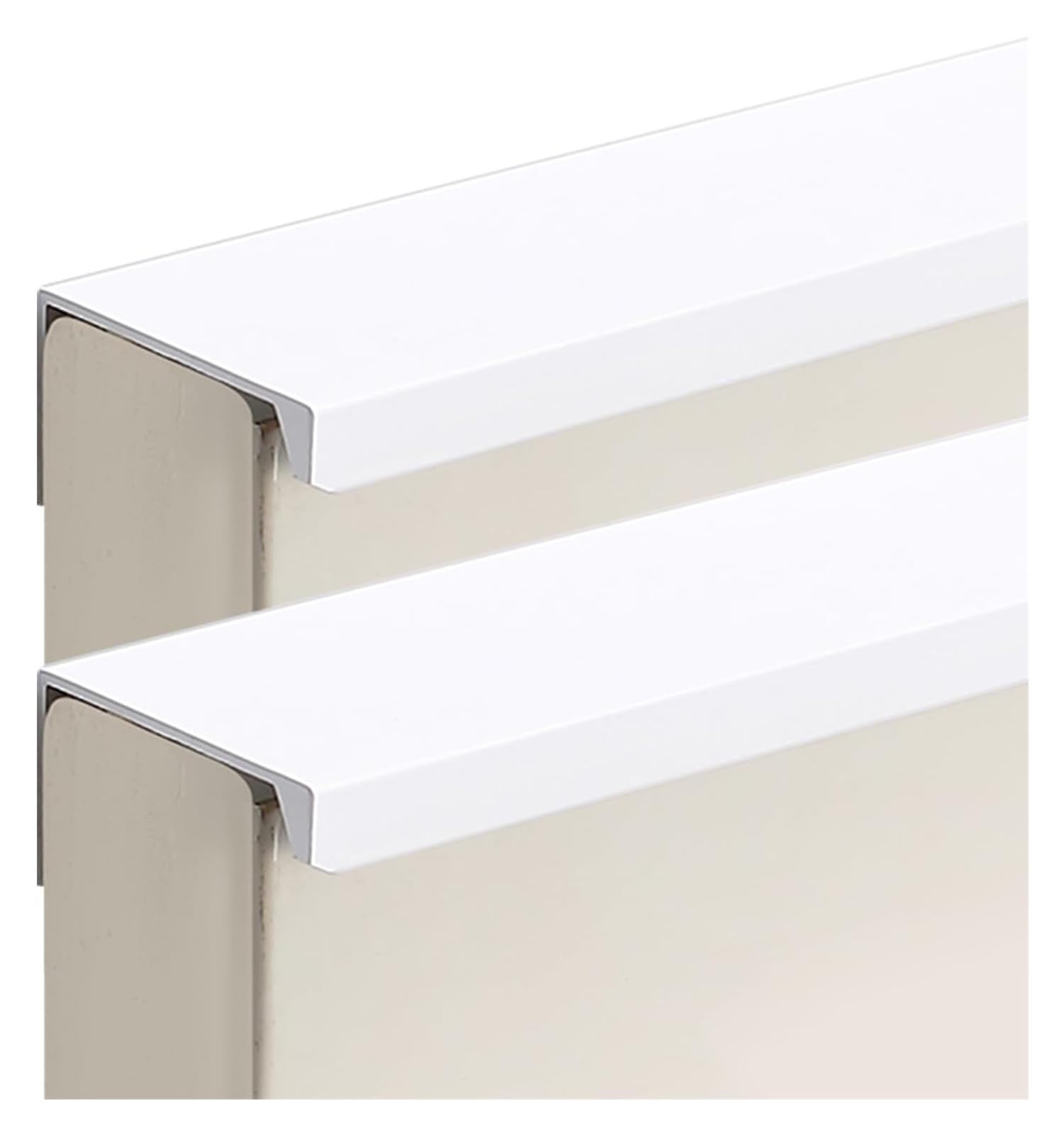 Poignées de placard invisibles en aluminium 600mm pour meuble de cuisine (Lot de 2)