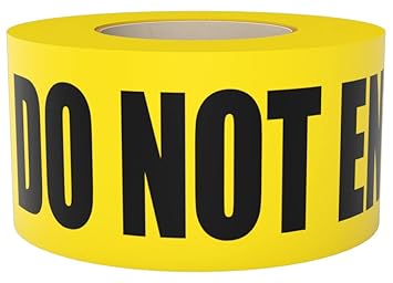 Yellow Caution Do Not Enter Barricade Tape 3 X 1000 ? Bright Yellow with a bold Black Print for High Visibility ? 3 in. wide for Maximum Readability ? Tear Resistant Design