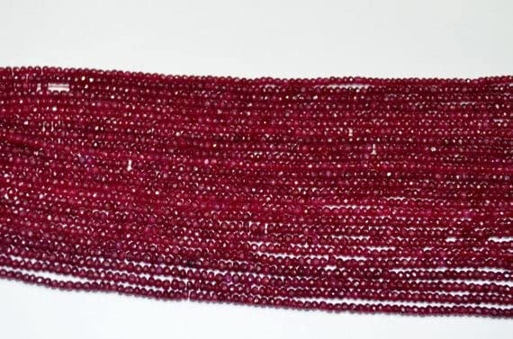 Rubis naturel 4mm en fil pour remplacer les fausses pierres et anoblir vos bijoux