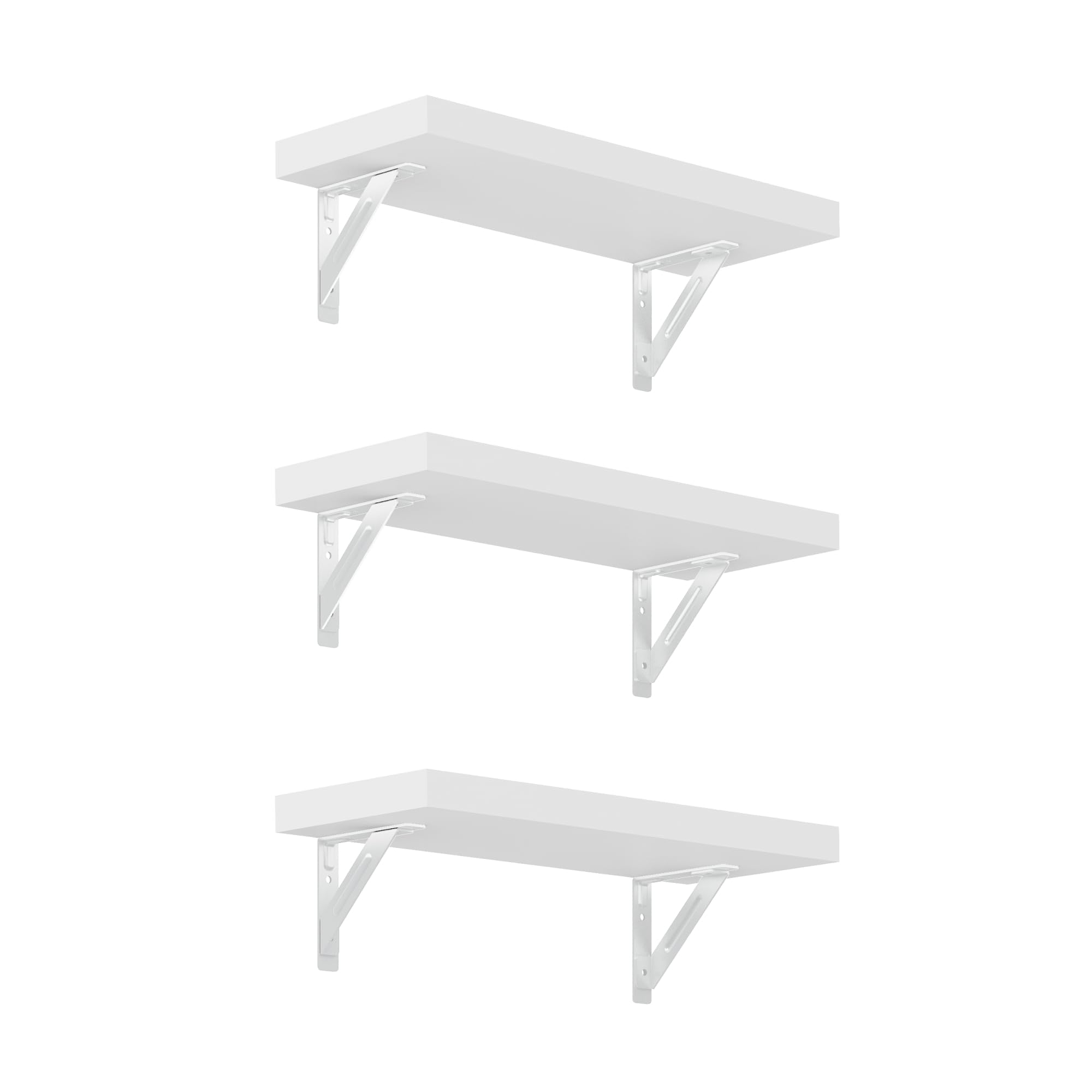 FLEXISPOT Wandregal Holz 400×150×25 mm – 3er-Set Schweberegal Weiß, Bücherregal aus Holz, 20 kg belastbar, modern & platzsparend Wandboard, dekoratives Hängeregal für Wohnzimmer, Küche, Bad oder Büro