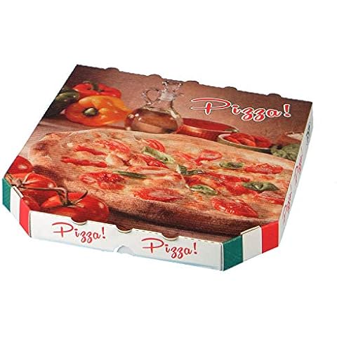 200 Pizzakartons Pizzaboxen Pizzaschachteln Treviso 30x30x3cm braun extra stabil mit Pizza Neutralmotiv - Inkl. VerpG in D Cover