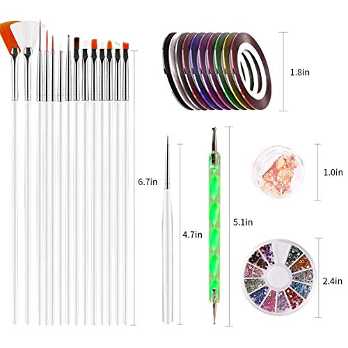 image for Newthinking Nail Art Design Tools, 47 PCS Nail Accessories Art Kit wit