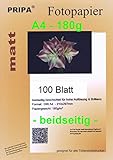 [page_title]-pripa 100 Blatt InkJet Fotopapier - matt beidseitig beschichtet - ohne Glanz -DinA4-210x297-180g - Tintenstrahldrucker
