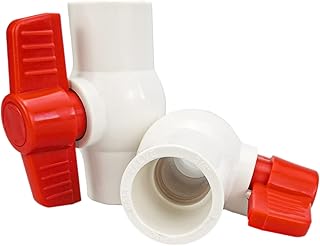 XIFOWE (2 PCS) 3/4 inch PVC Ball Valve Slip (Socket), Shut off valve, Compact T-Handle Water Shut-Off Valves, Socket Valve for aquarium, Water Treatment, Irrigation, Swimming Pool Equipment and so on