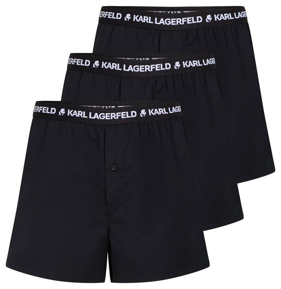 KARL LAGERFELD Herren Logo Woven Boxer Shorts (3 Pack)