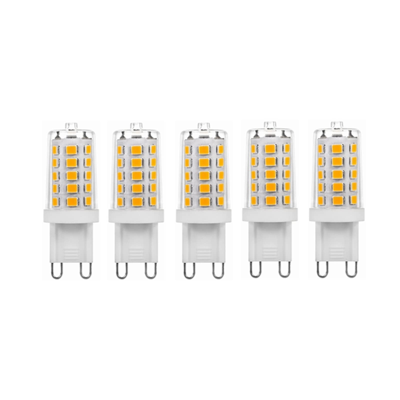 Welsun Warm White G9 Led Bulbs 5W (50W Halogen Bulb Equivalent), 3000K/Cool White 6000K 230V 450Lm Bi Pin For Home Lighting, 5-Pack (Color : )
