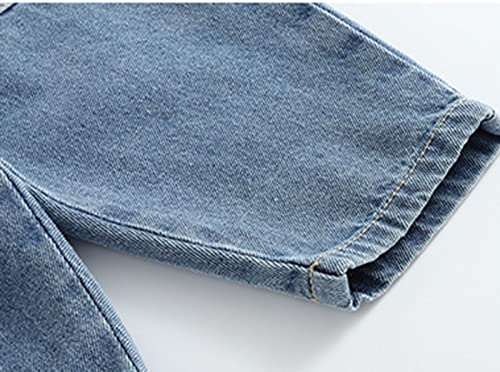 RNTOP Baby Toddler Boy's Patchwork Jeans Pants Kids Elastic Waist Trousers Outfits Casual Jeans Pants Summer Fall Clothes Blue
