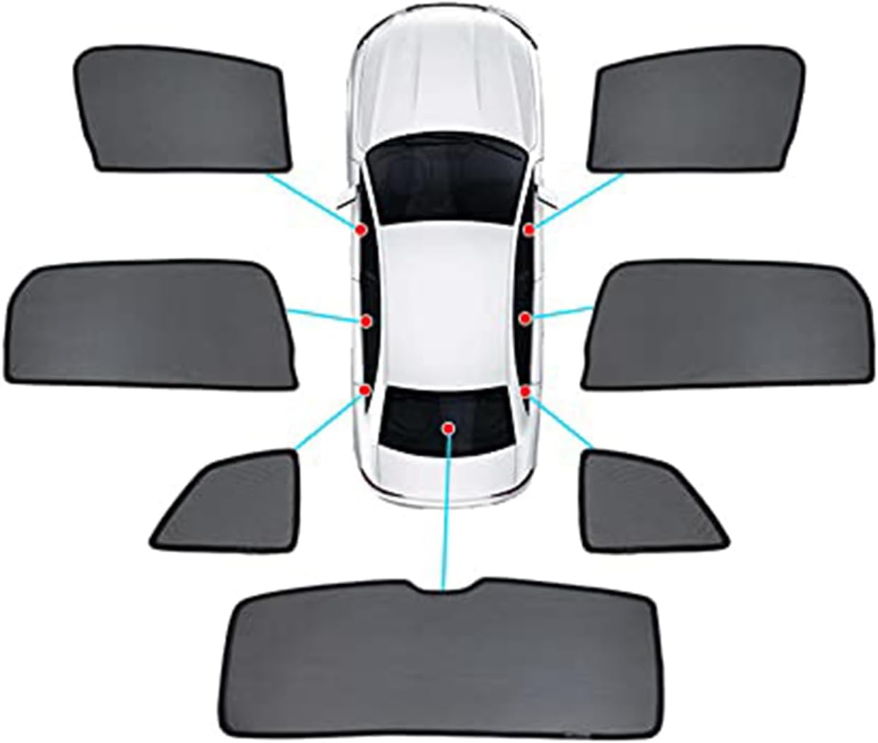 Car Window Sun Shade for Toyota Sienna (2021-2026) Blocks UV Rays Sun Visor Protector Side Rear Breathable Mesh Removable Foldable Accessories,7pcs Full Set