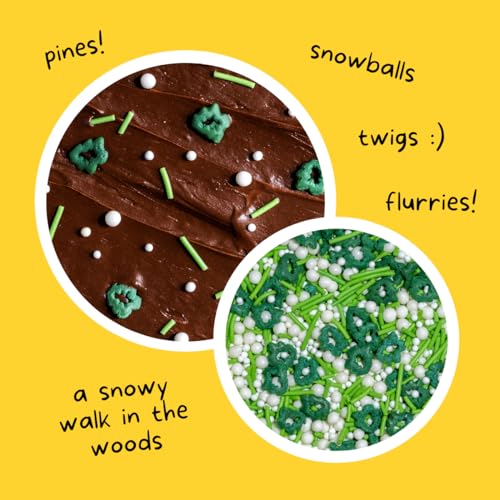 Image of Supernatural Into the Woods Sprinkles, Dye-Free Vegan Confetti Mix, 3oz | Plant-Based Colors & Vegan Ingredients | Tree Confetti Sprinkles Made For Baking, Decorating, Gingerbread & Hot Chocolate