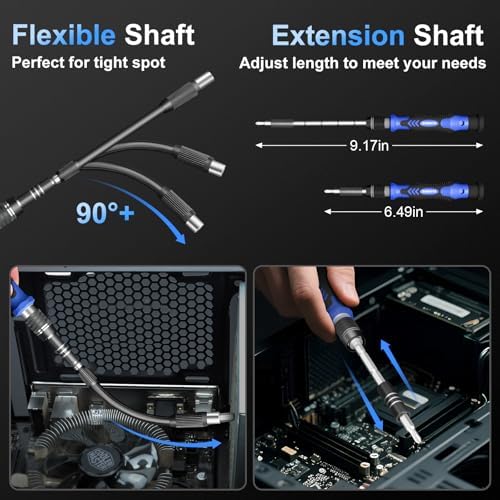 STREBITO Electronics Precision Screwdriver Sets 142-Piece with 120 Bits Magnetic Repair Tool Kit for iPhone, MacBook, Computer, Laptop, PC, Tablet, PS4, Xbox, Nintendo, Game Console - 3