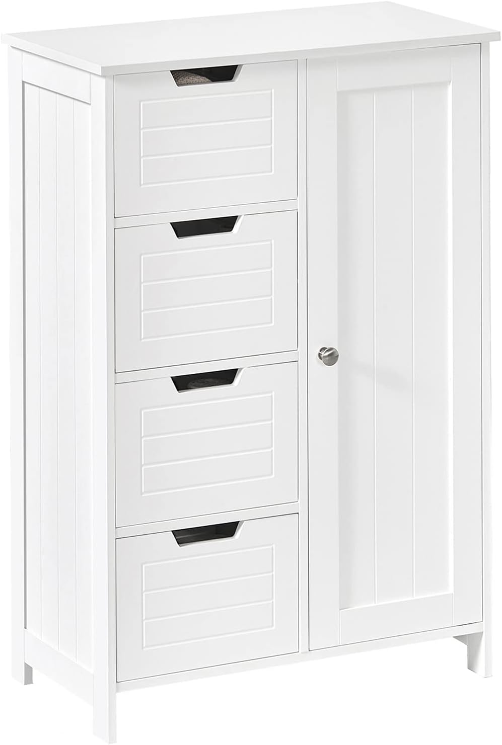 SoBuy Cassettiera bagno Credenza Mobiletto bagno con 4 cassetti Cassettiera per il bagno bianco