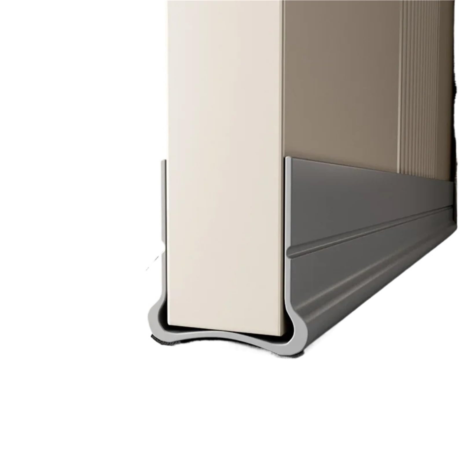 Draft Excluder For Doors 1-4PCS Self-adhesive Door Bottom Sealing Strip Wind And Proof Weather Strip With Soundproofing Felt PVC Flexible Door Strip(Grey,4PCS)