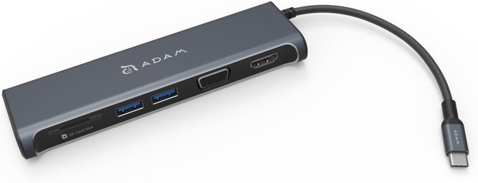 ADAM ELEMENTSCASA A03 5 port USB-C Hub with VGA and HDMI- Grey