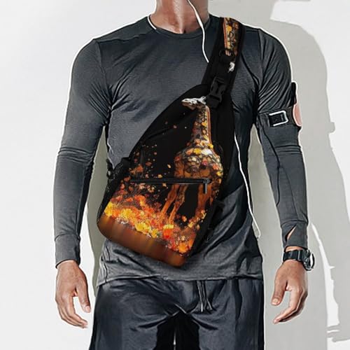 Colorful Giraffe Sling Bag Sport Backpack Hiking Daypack miniatura 7