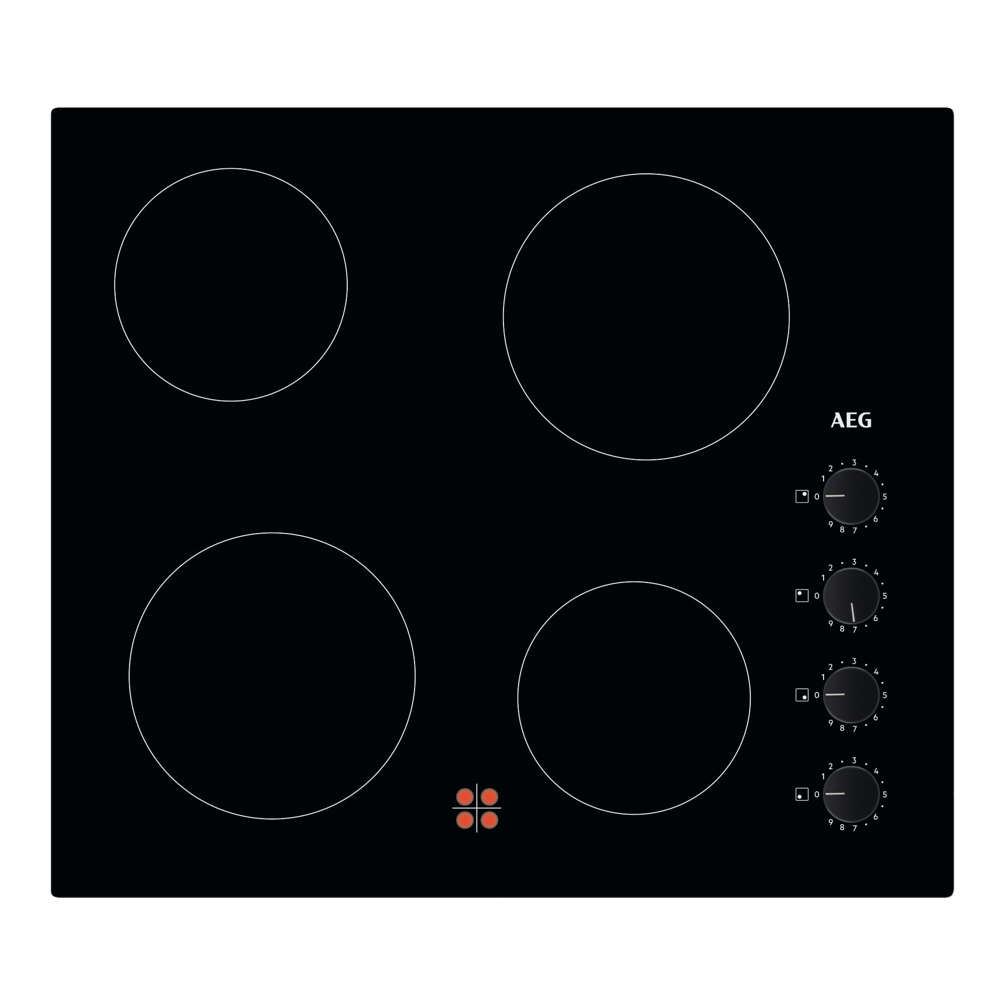 AEG 3000 Series Radiant Hob, Ceramic Hob, HRX64360C, 4 Cooking Zones, 60cm, Touch Control, Gas on Glass, Residual Heat Indicators, Built-in Hob, Black — view 12