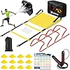 Agility Ladder Speed Training Equipment Set-20ft Agility Ladder,12 Soccer Cones,4 Hurdles, Jump Rope, Running Parachute| Basketball Football Soccer Training Equipment for Kids Youth Adults