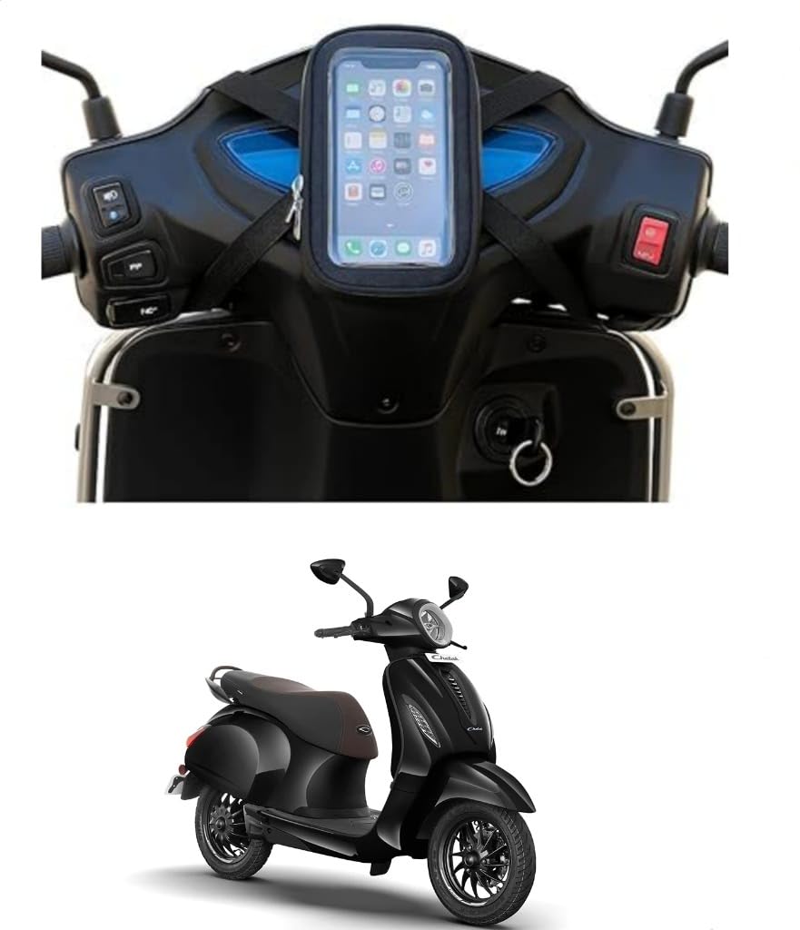 Scooter Handlebar Phone Holder Bag, Waterproof, Touch Screen Window, Compatible with Bajaj Chetak Electric Scooter-image-18