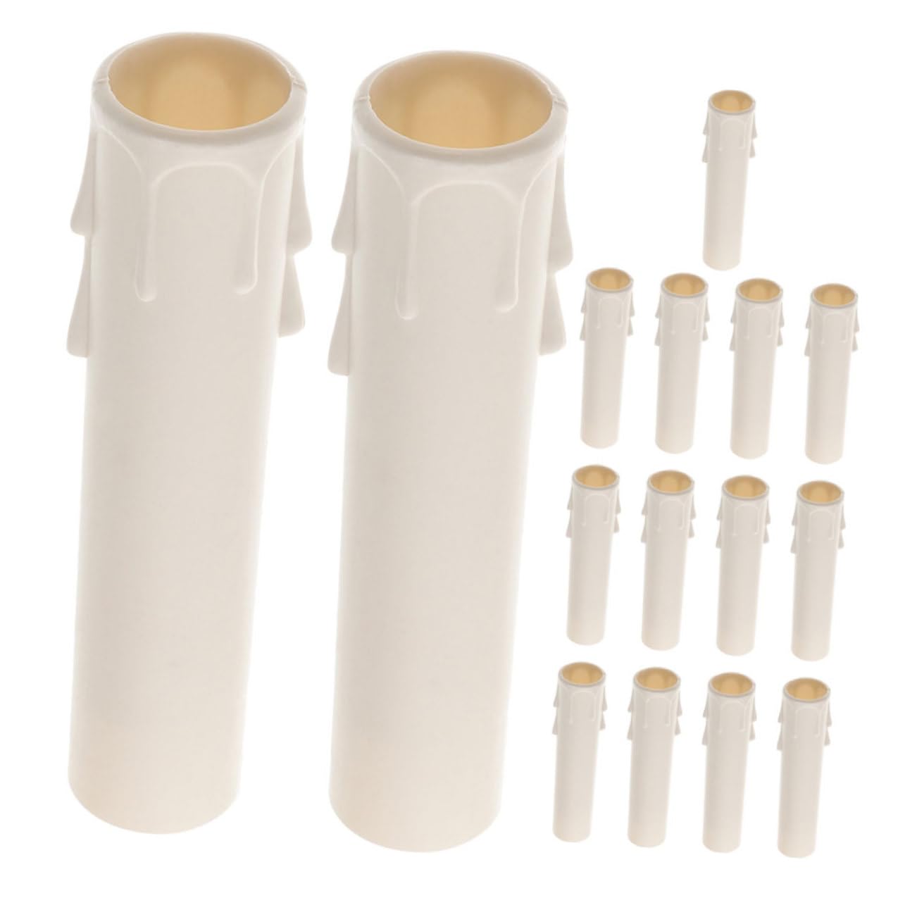 VALICLUD 15 pezzi Manicotti in plastica per candele lampadario tubi cilindrici eleganti antigoccia tappi per la decorazione della casa hotel e matrimoni