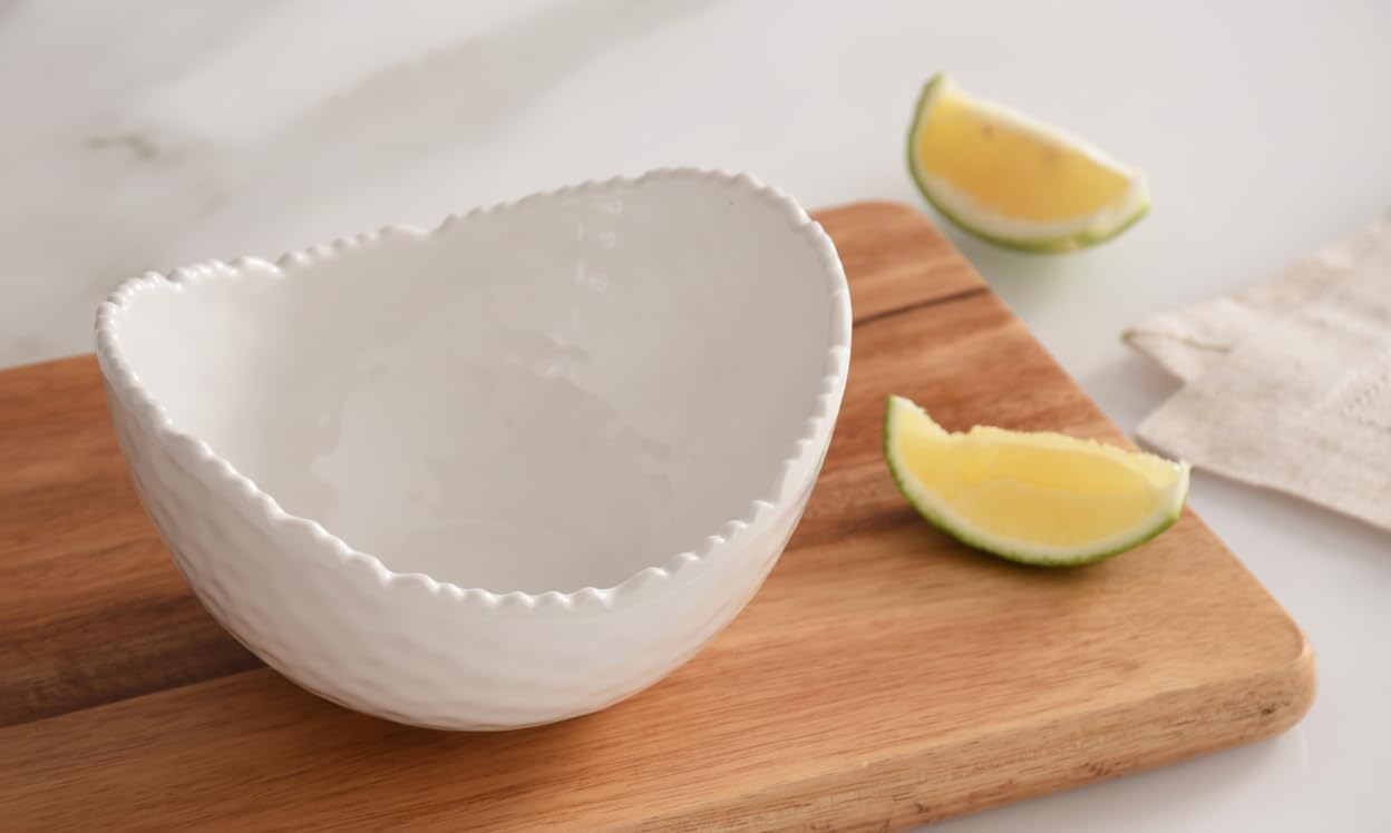 Pampa Bay Shatterproof Melamine Small Oval Bowl, 5.25 x 4.75 Inch., White Tone, BPA Free, Freezer and Dishwasher Safe