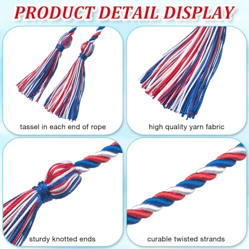 Image of ONUPGO Graduation Cord, Graduation Honor Cords Rayon Braided Tassel Cord for 2026, 68 inch Polyester Yarn Long Robe Honor Rope for Graduation Students, Bachelor Gown
