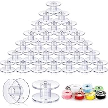 Timgle 200 Pcs Bobbins for Sewing Machine Plastic Class 15 Bobbin, Compatible with SA156 Sewing Machine Thread Embroidery Spool Parts Machines