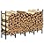 5.3ft Outdoor Indoor Firewood Rack Holder for Fireplace Wood Storage, Adjustable Fire Log Stacker Stand, Heavy Duty Logs Stand Stacker Holder for Fireplace Metal Lumber Storage Carrier Organizer