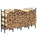 5.3ft Outdoor Indoor Firewood Rack Holder for Fireplace Wood Storage, Adjustable Fire Log Stacker Stand, Heavy Duty Logs Stand Stacker Holder for Fireplace Metal Lumber Storage Carrier Organizer