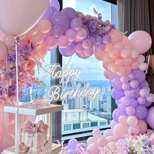 Image of Voircoloria 105pcs Pink Balloons 12inch Party Latex Balloons for Boys Girls Birthday Baby Shower Gender Reveal Wedding Sunflower Party Decorations