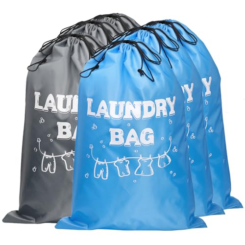 Nicunom 6 Pack Laundry Bags, 60 x 90 cm Extra Large Heavy Duty Laundry Bag Drawstring Closure Washable Dirty Clothes Organizer for Travel Camp College Dorm, Easy Fit a Laundry Basket or Hamper