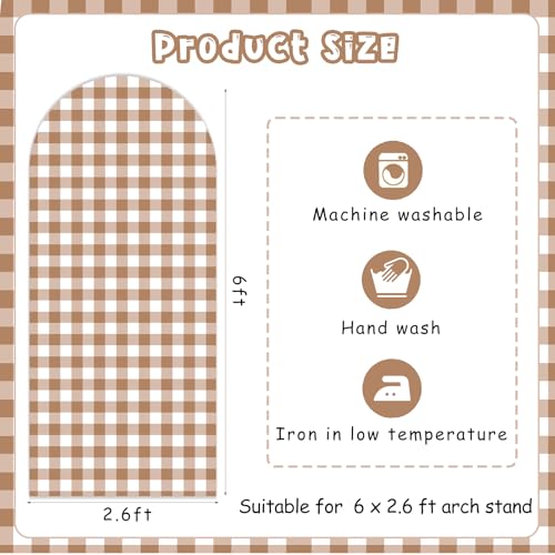 Funda para arco decorativo ajedrezada marrón 6 ft miniatura 3