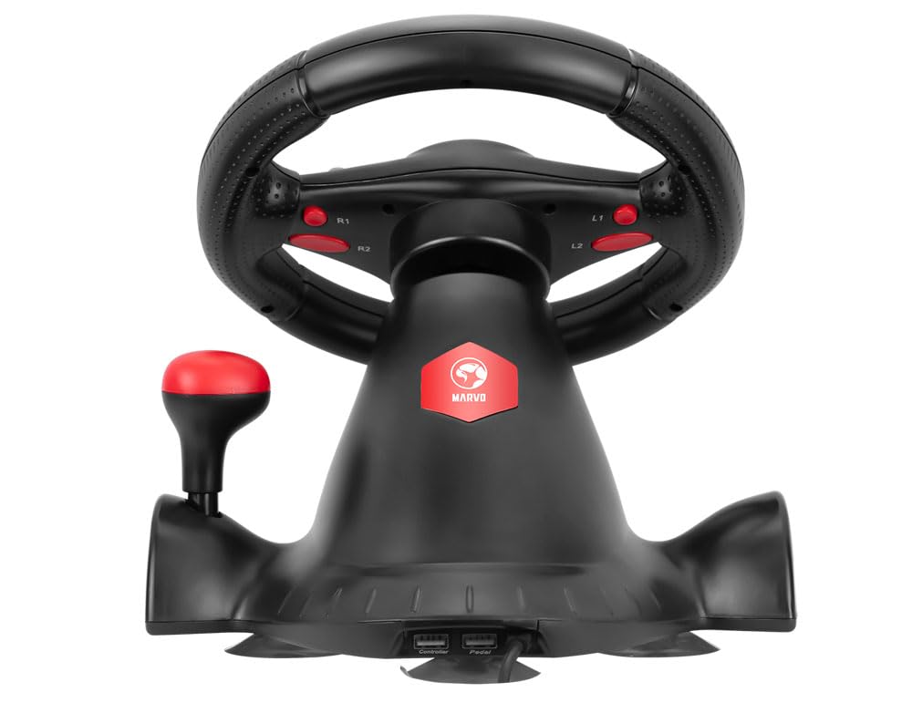 MARVO Volante de carreras con cable USB GT-903 para PS4, PS3, Xbox One, Xbox 360, Switch, Android, PC