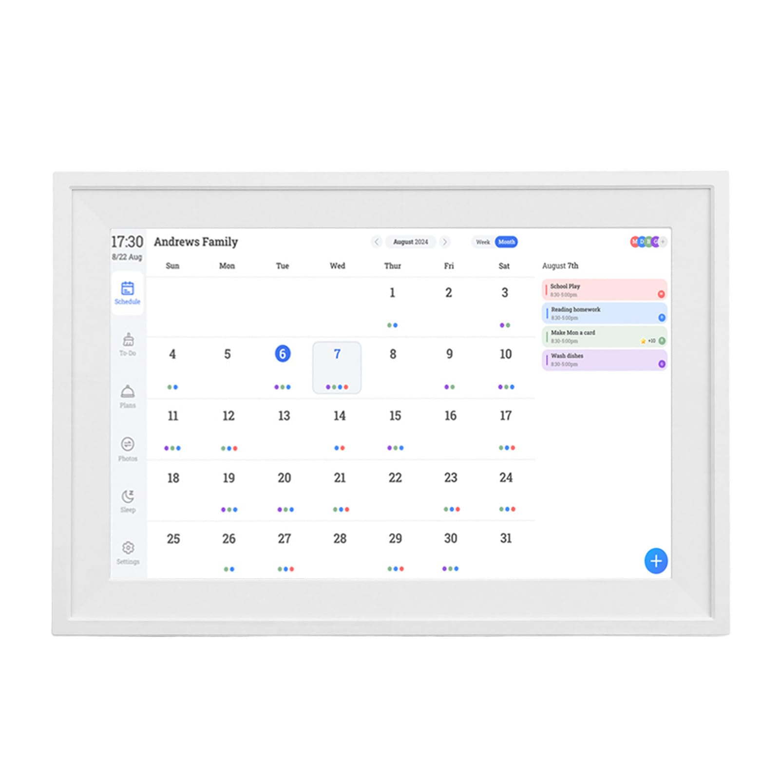 Akozon Intelligenter Digitaler Kalender, 10,1 Zoll HD-Touchscreen, WLAN, Dualband, 5G, Bilderrahmen, Familienplaner mit App für den Heimgebrauch (EU-Stecker)