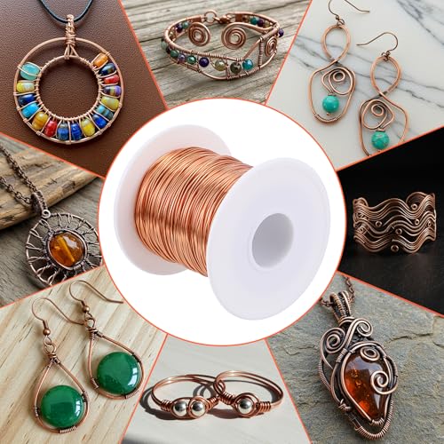 20 Gauge Copper Wire 330 Feet / 100 m Soft Pure Copper Wire Solid Craft Wires Bendable for Beading Jewelry Making Crafts, Gardening, Electroculture, Antenna, Science Projects, DIY