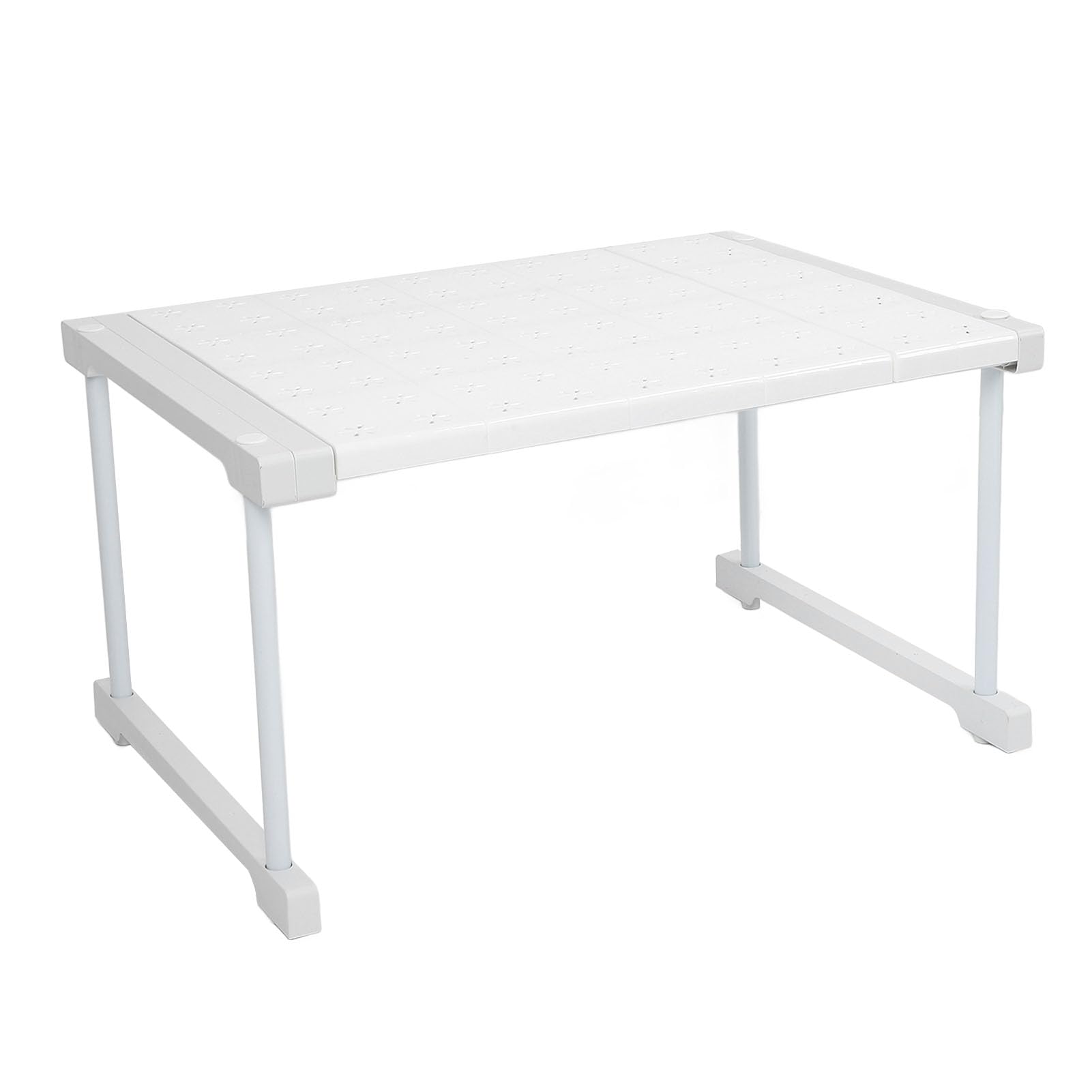 Jelquix Expandable Sturdy Cabinet Shelf for Kitchen Storage Cupboard Organization 12.6"x16.5" Strong Riser Rack for Wardrobes, Kitchens, No Drill Installation (Length 67-88cm / 26.4-34.6in)