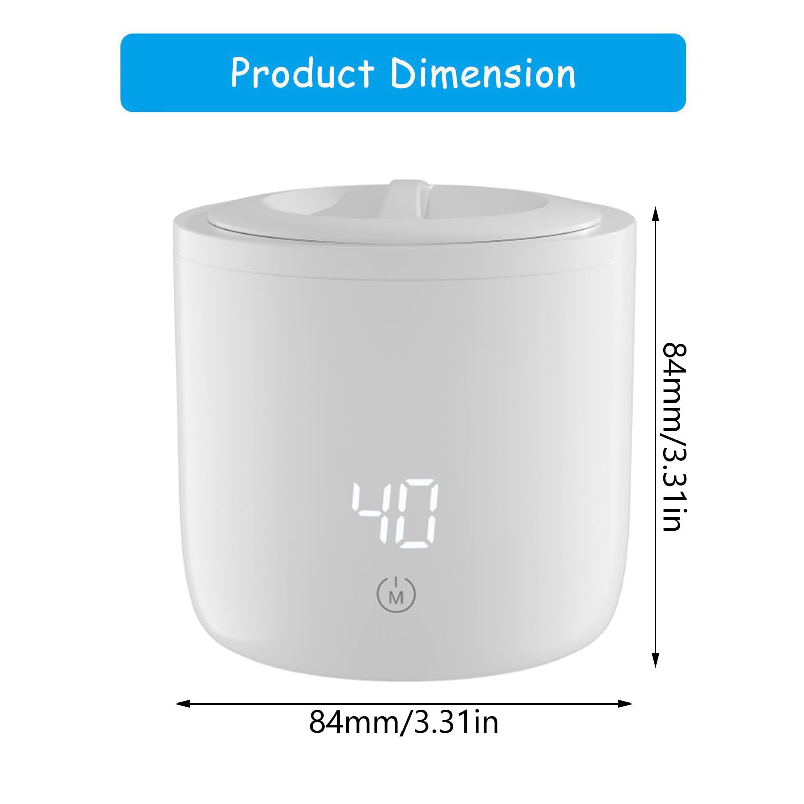 Calentador de biberones y esterilizador ligero para bebés 2 en 1, calentador de leche para bebés con tapa protectora de pantalla digital