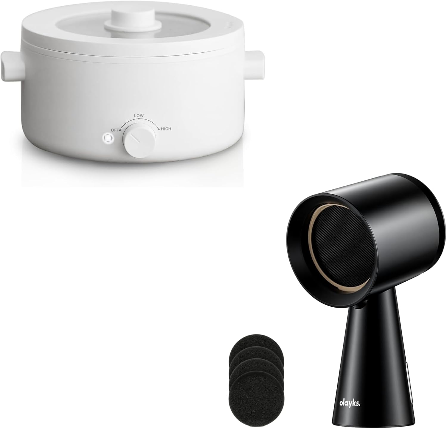 olayks Portable Range Hood, Desktop Range Hood with 3 Speed Exhaust Fan and olayks Electric Hot Pot, 3L Portable Electric Pot with Ceramic Non-stick Coating