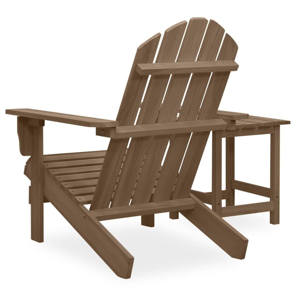 vidaXL Abeto Macizo Silla con Otomana y Mesa Jardín Adirondack Asiento Sillón Patio Terraza Balcón Exterior Tumbona Muebles Estable Marrón