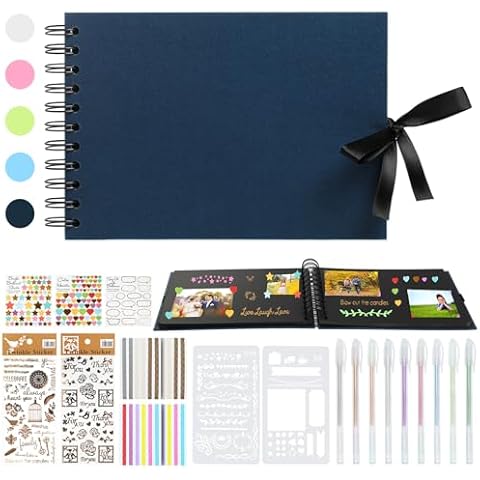 Photo Albums Scrapbook, Scrap book Photo Album A5 Scrapbooks 60 Pages DIY Memory Books Cover