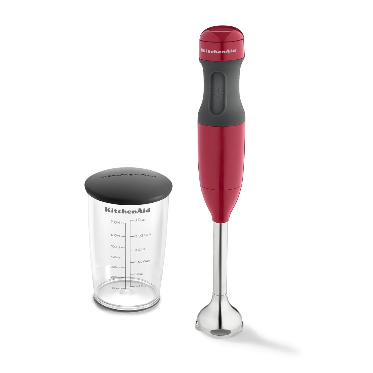 2-Speed Hand Blender - Empire Red - (1) Dishwasher-Safe Blender Arm - (1) Blending Jar With Lid - Color: Empire Red - Empire Red - Blade Material: Stainless Steel - Number of Speeds: 2-180 W
