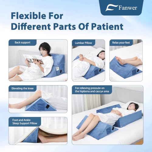 Image of Fanwer Positioning Wedge Pillow for Side Sleeping (3 in 1),23.6 inch,Light Blue